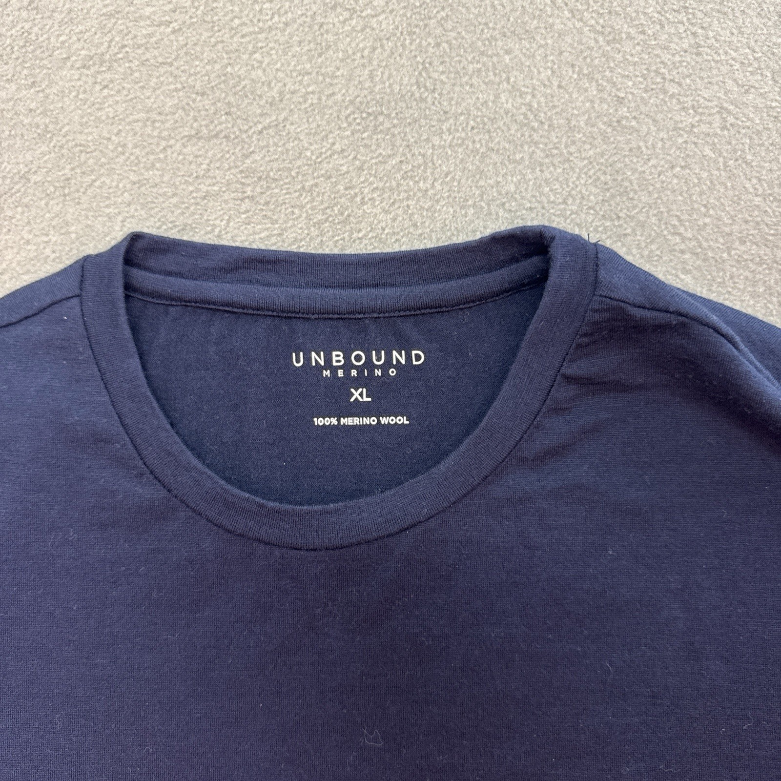Unbound Merino Wool Shirt XL Men's Long Sleeve Crew Navy Blue Comfort gallery