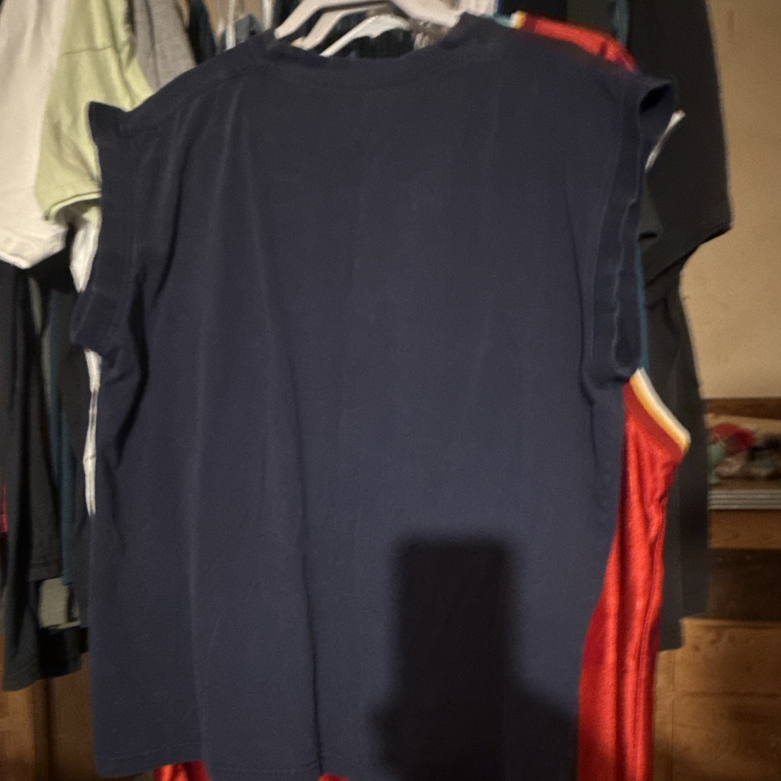 Walls Work Wear Men's Navy Sleeveless Pocket Logo T-Shirt XL Crew Neck Cotton gallery