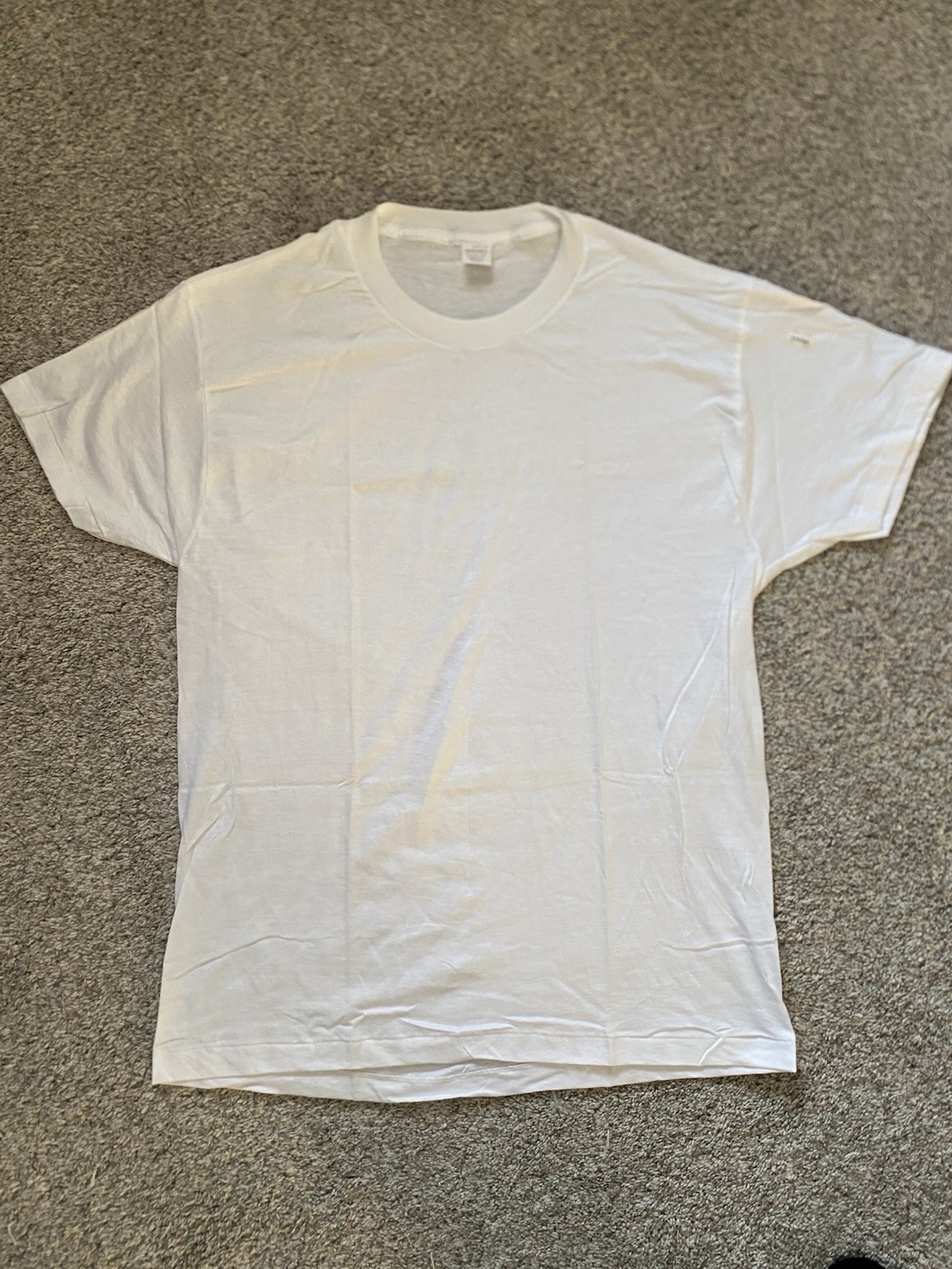 Vtg Jockey Power Knit T Shirt Sz L White Crewneck Made In USA Single Stitch NEW