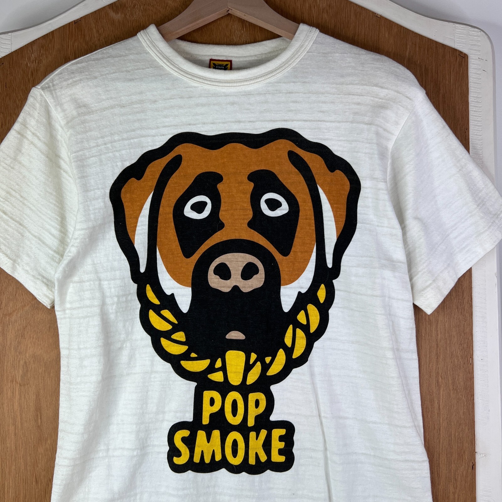 Human Made Shirt Mens Medium White Pop Smoke Nigo Made in Japan Cotton Designer