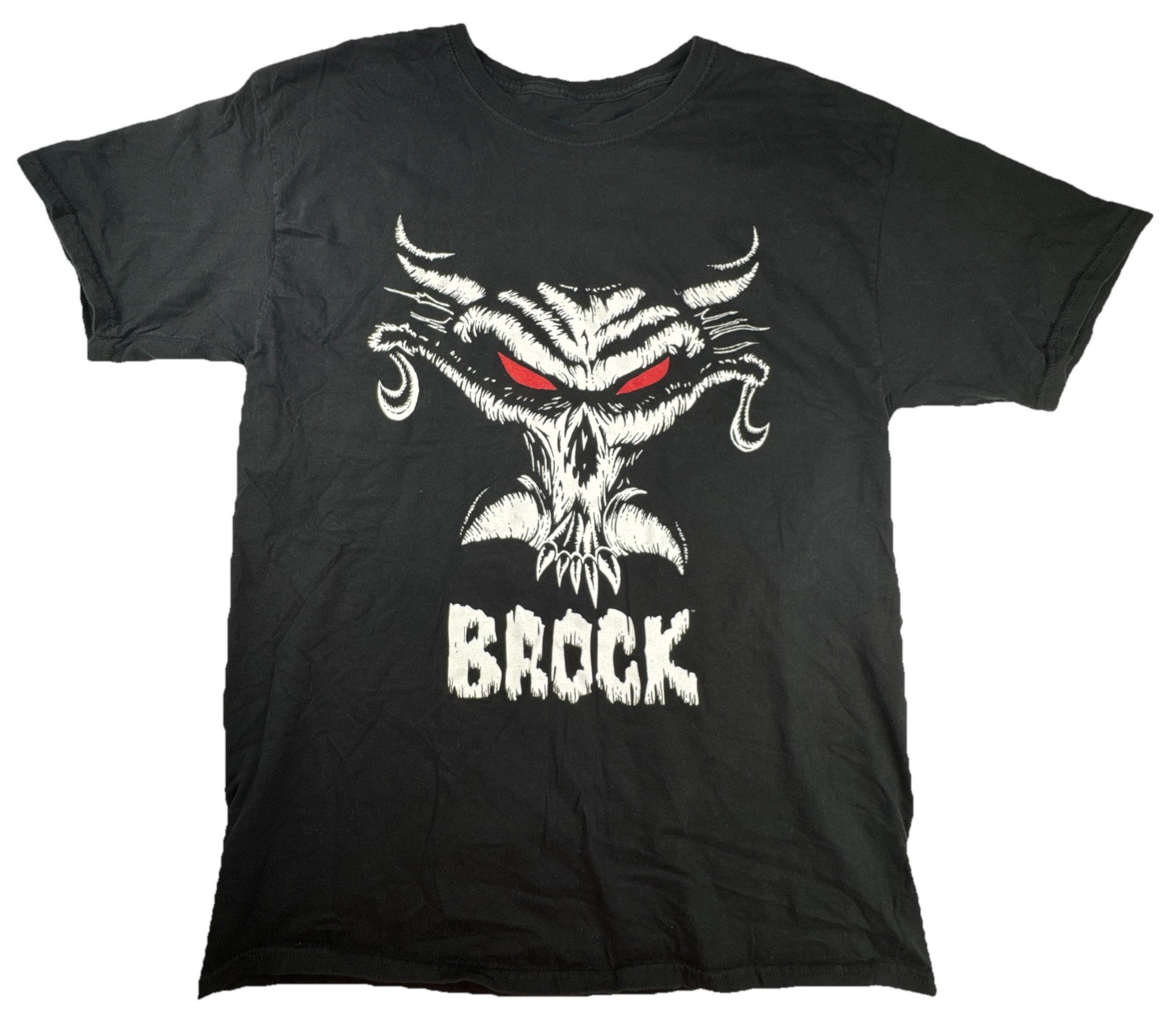 WWE Mens Brock Lesnar T-Shirt Large Black Cotton Wrestling Next Big Thing Skull gallery