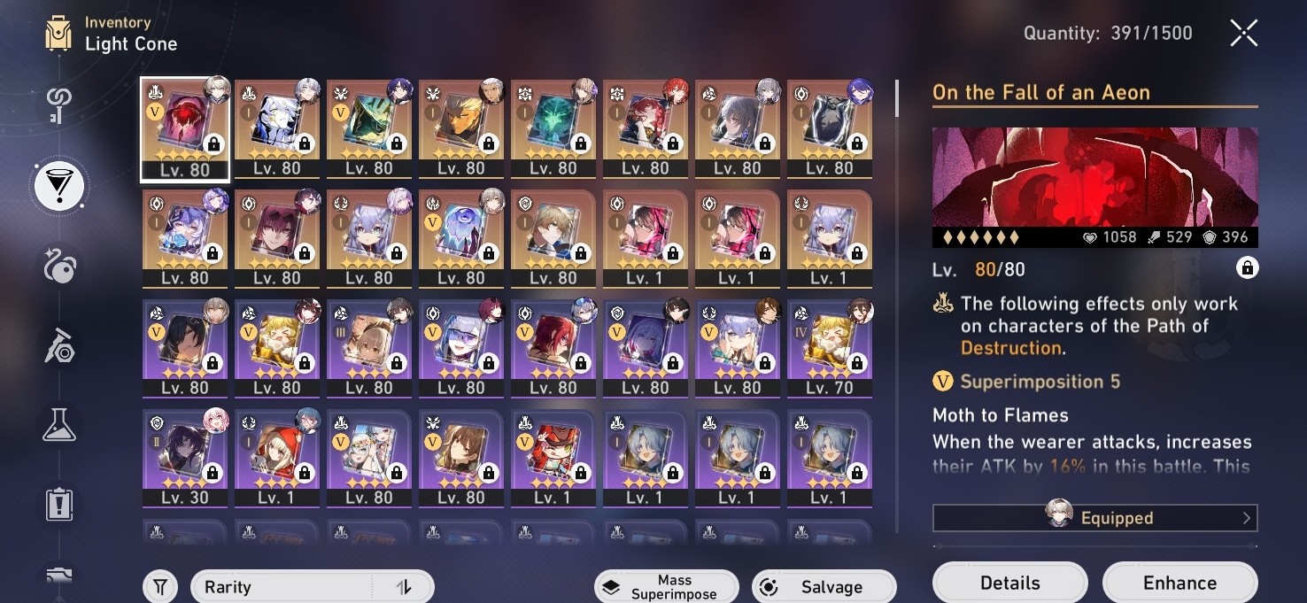 NA Honkai: Star Rail Account with E6 Phainon and +875 pulls
