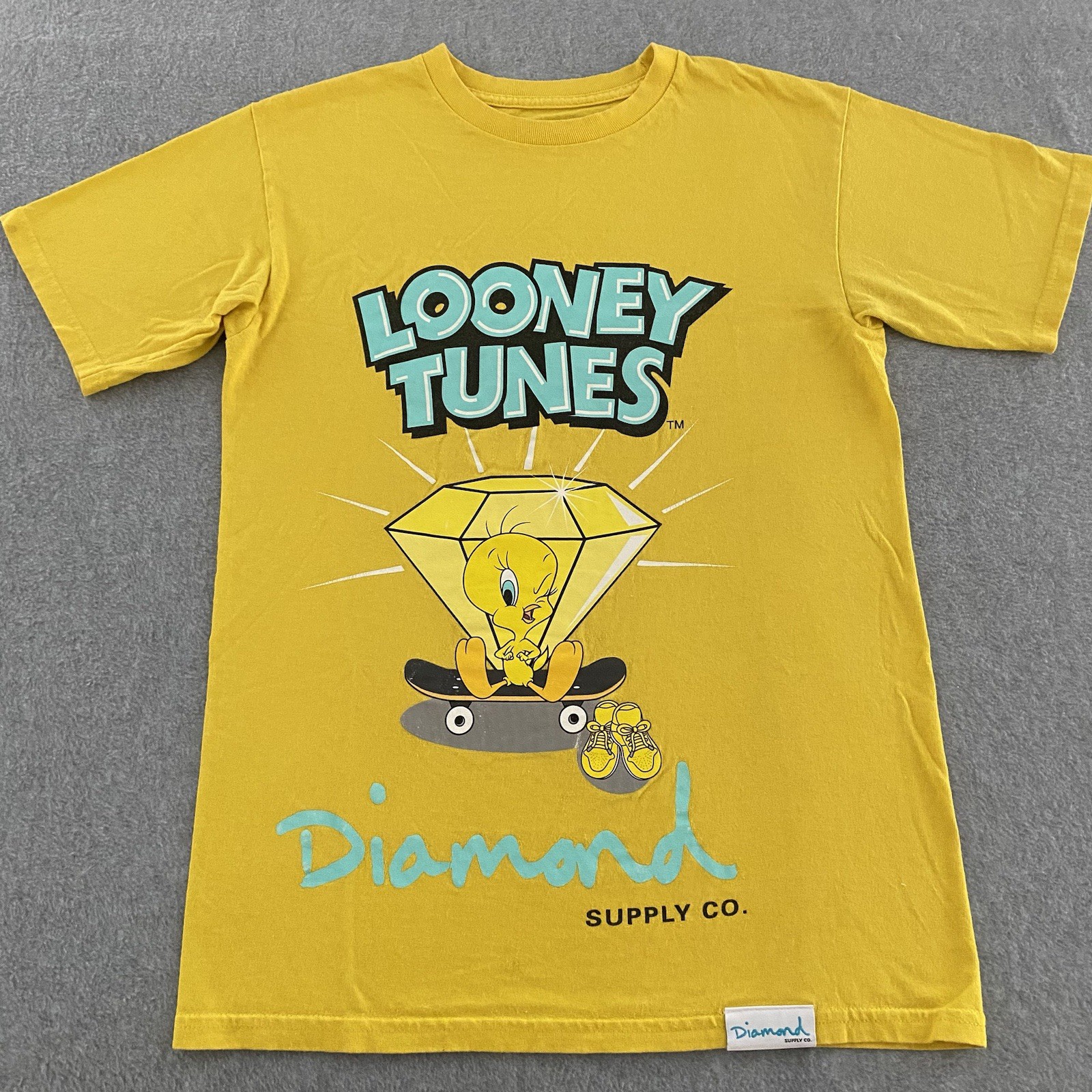 Diamond Supply x Tweety Bird Looney Tunes Shirt Small Yellow Graphic Skateboard gallery