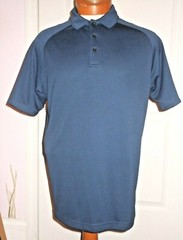 Slazenger Men’s Blue Golf Short Sleeve Polyester Collared Polo T Shirt Size L