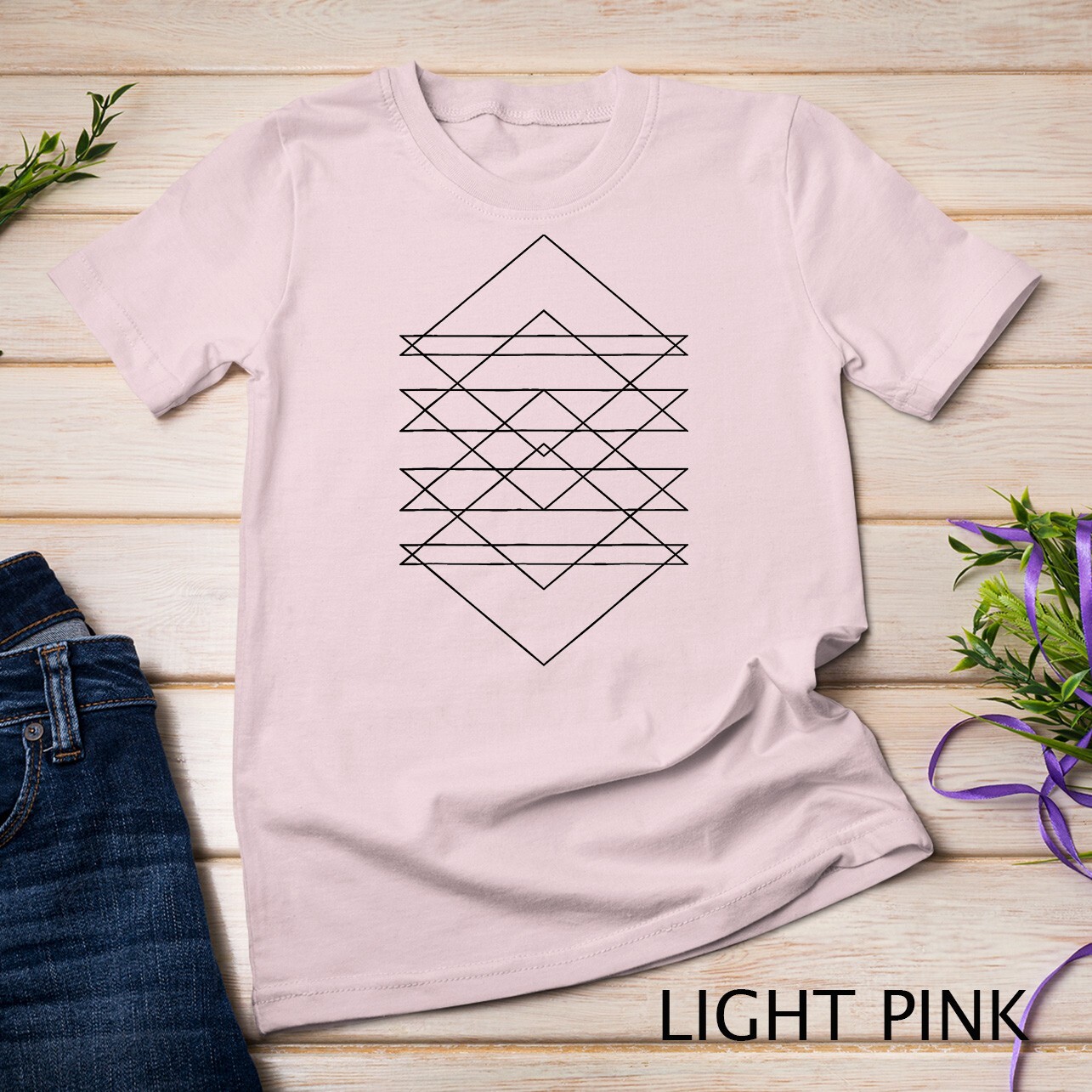 Sacred Geometry Abstract Art Geometric Triangle Lines Design Unisex T-shirt gallery