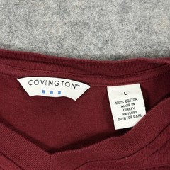 Covington Long Sleeve Pullover Ribbed Knit V-Neck Shirt Fits Men’s Sz Large Red