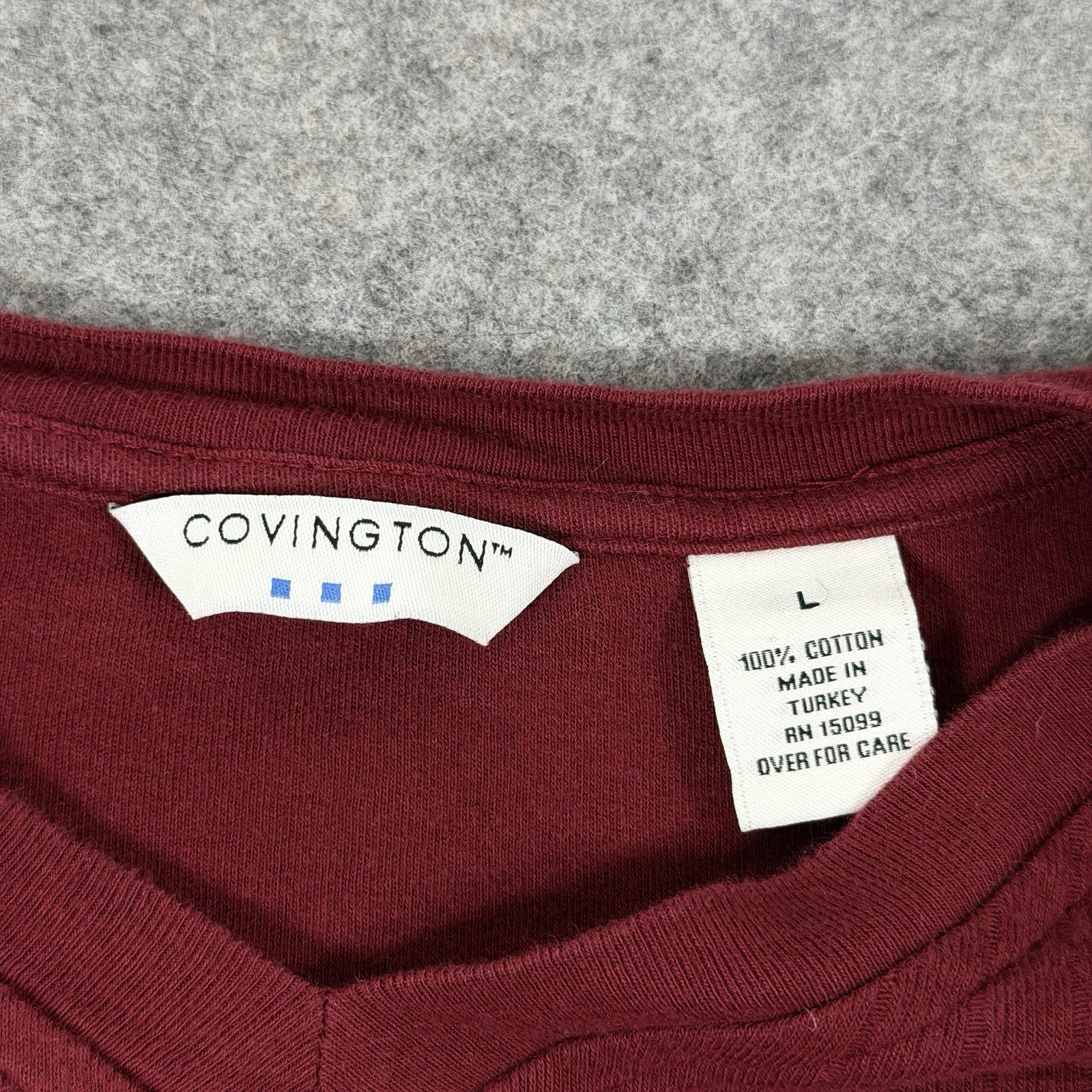 Covington Long Sleeve Pullover Ribbed Knit V-Neck Shirt Fits Men’s Sz Large Red gallery
