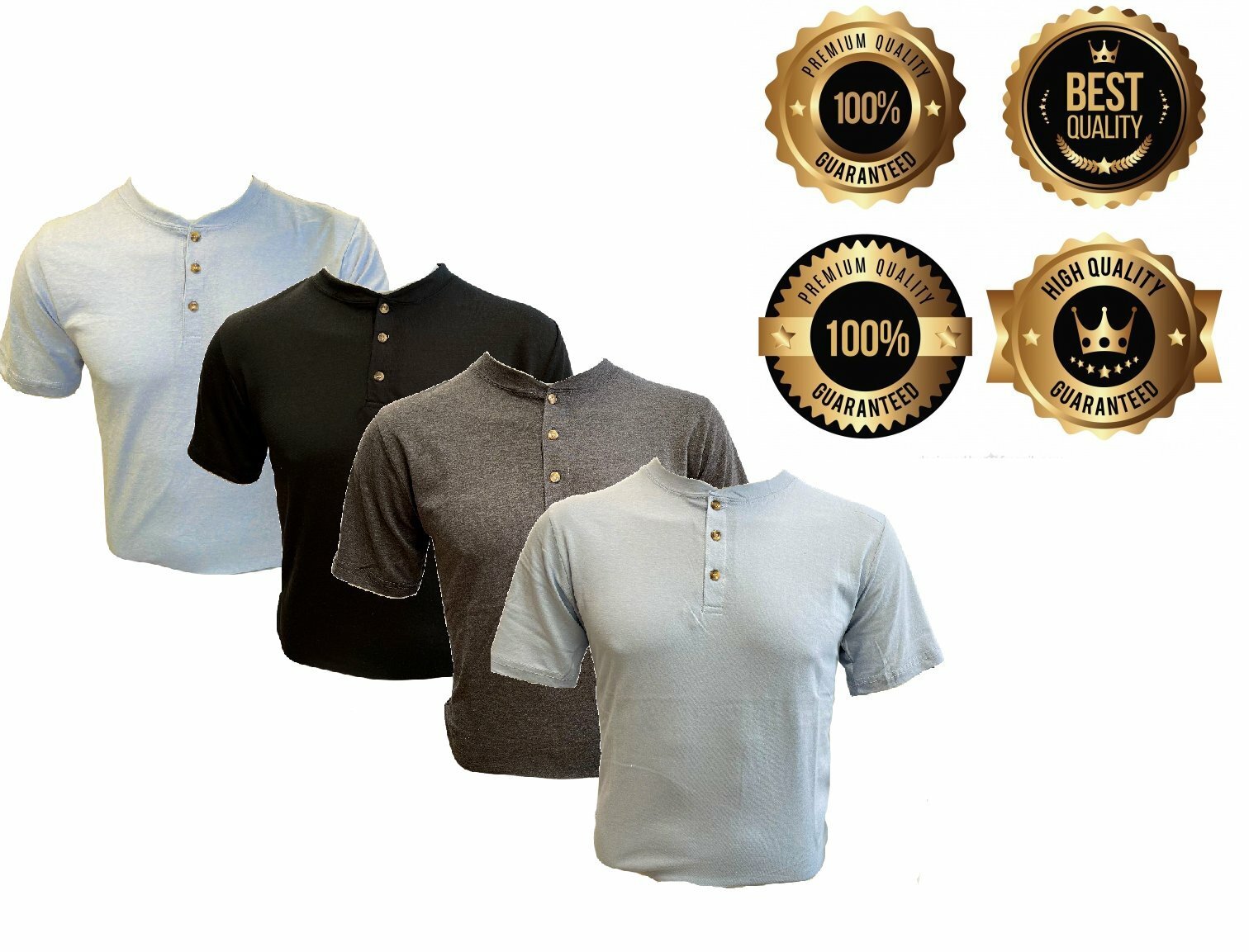 Men's Short Sleeve T-Shirt Henley Regular Fit Causal Cotton Lightweight Active gallery