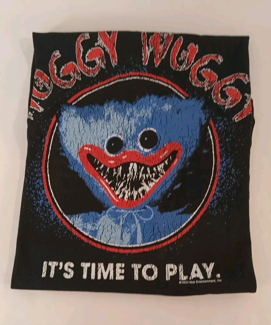 Poppy Playtime Huggy Wuggy "It's Time To Play" Black Unisex Shirt- Xl Large- NWT gallery