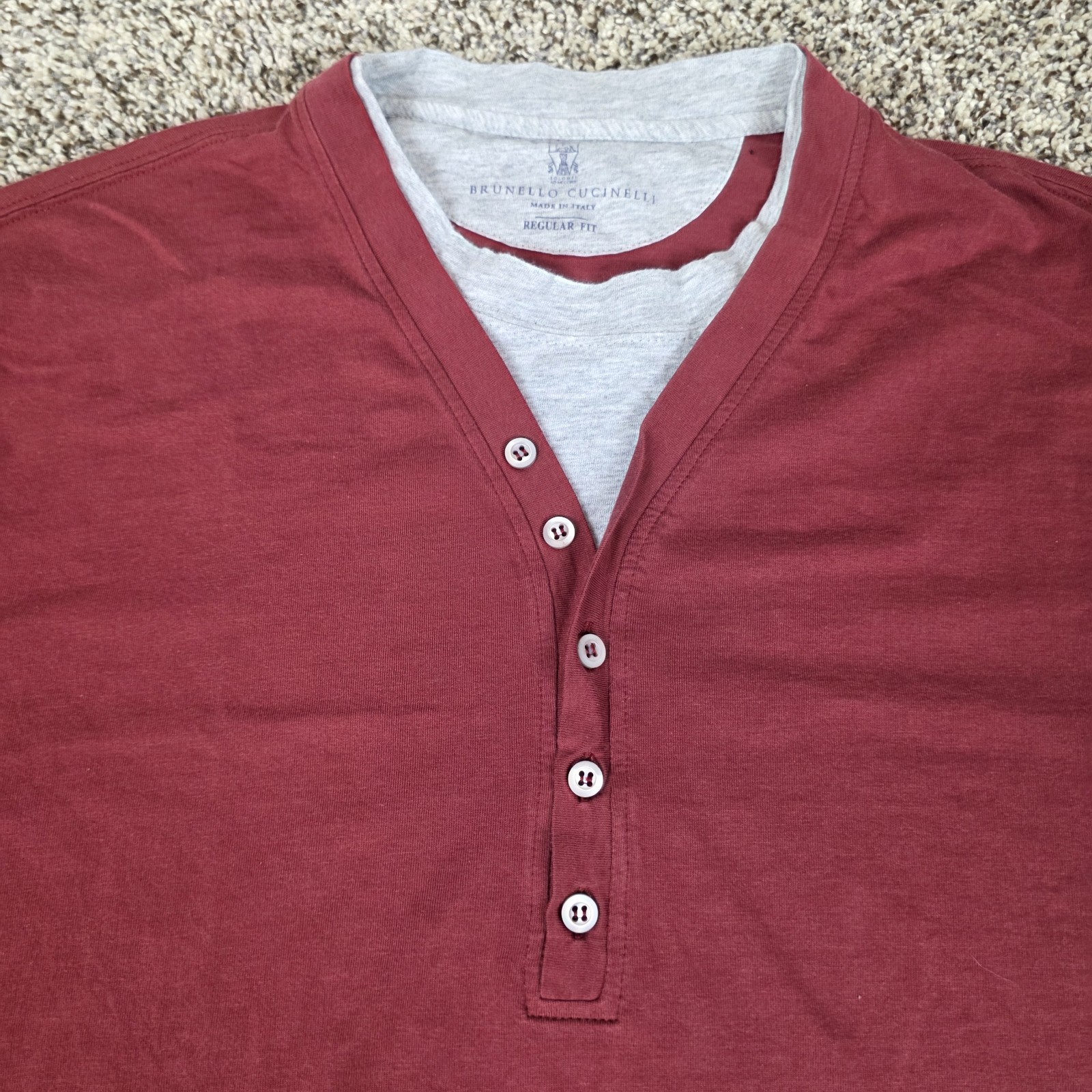 Brunello Cucinelli Henley T-shirt Cotton Size 56 (44") Made in Italy gallery