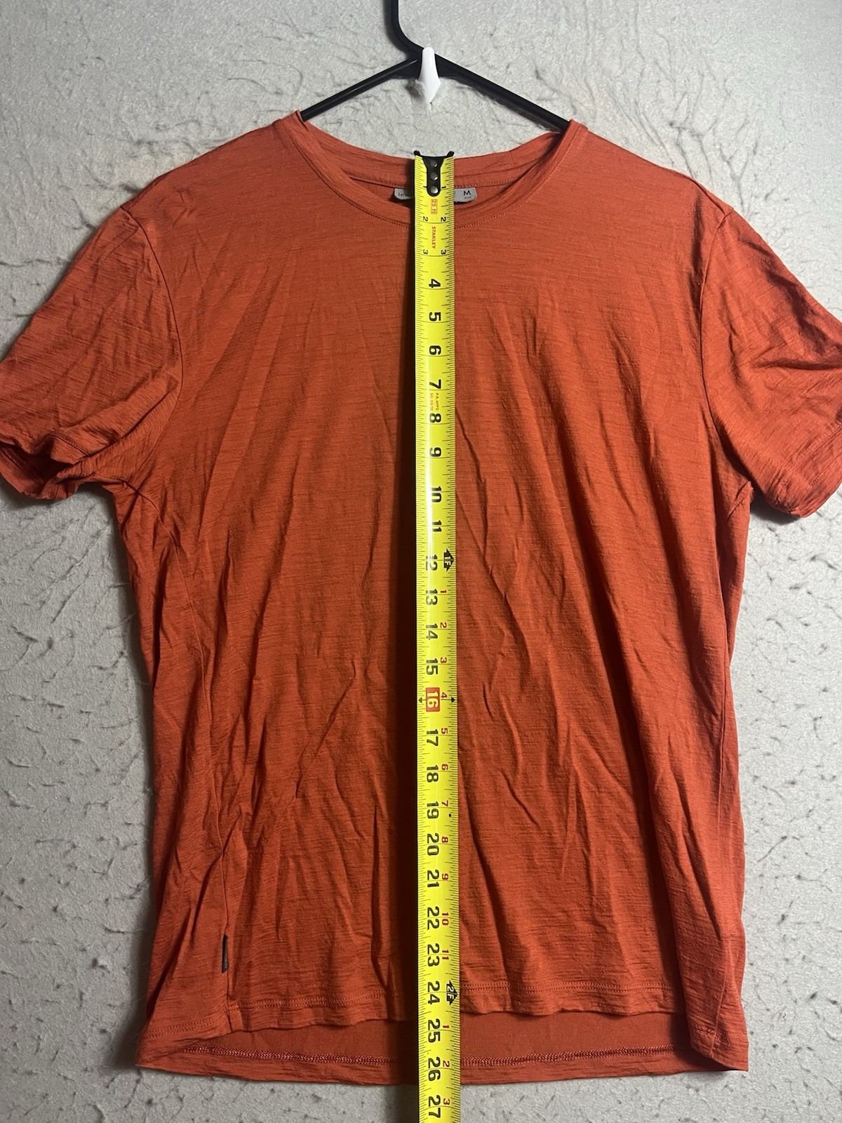 Icebreaker Merino Shirt Medium M Orange Crew Wool Nylon Outdoor Hiking Mens gallery