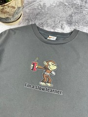 Vintage Humor Monkey I’M Slow Learner Dynamite Joke Y2K Streetwear T Shirt Tee