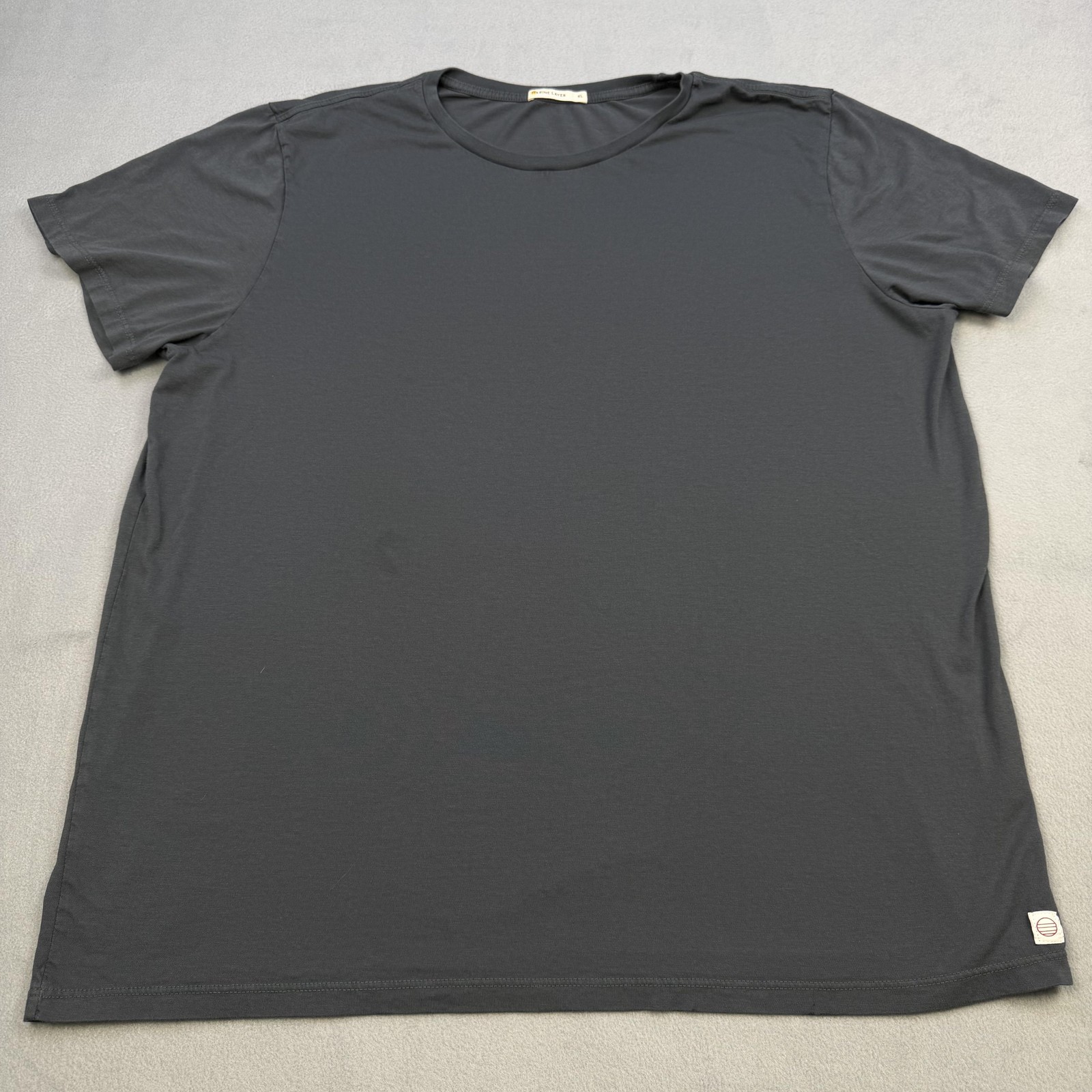 Marine Layer Shirt Mens XL Gray Solid Logo Crewneck Tee Soft Cotton Blend USA
