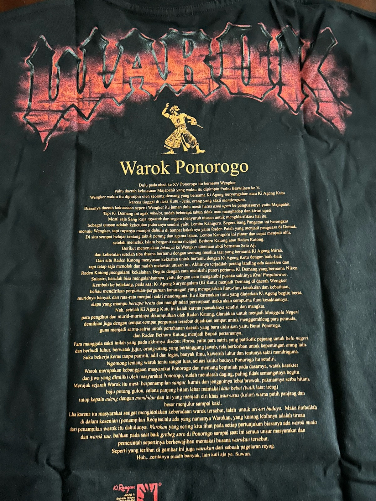 Warok Ponorogo Shirt M Medium Ki Rangan NEW NWT Indonesia Reog gallery