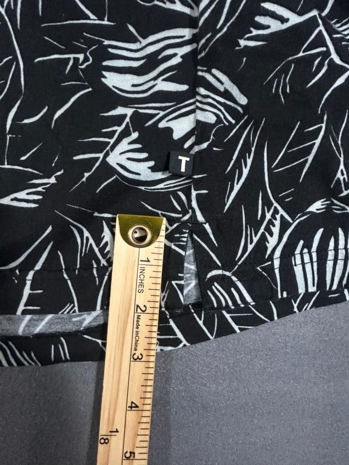 Ted Baker London T Shirt/Top Tropical Black White Floral Cotton Size 5 gallery