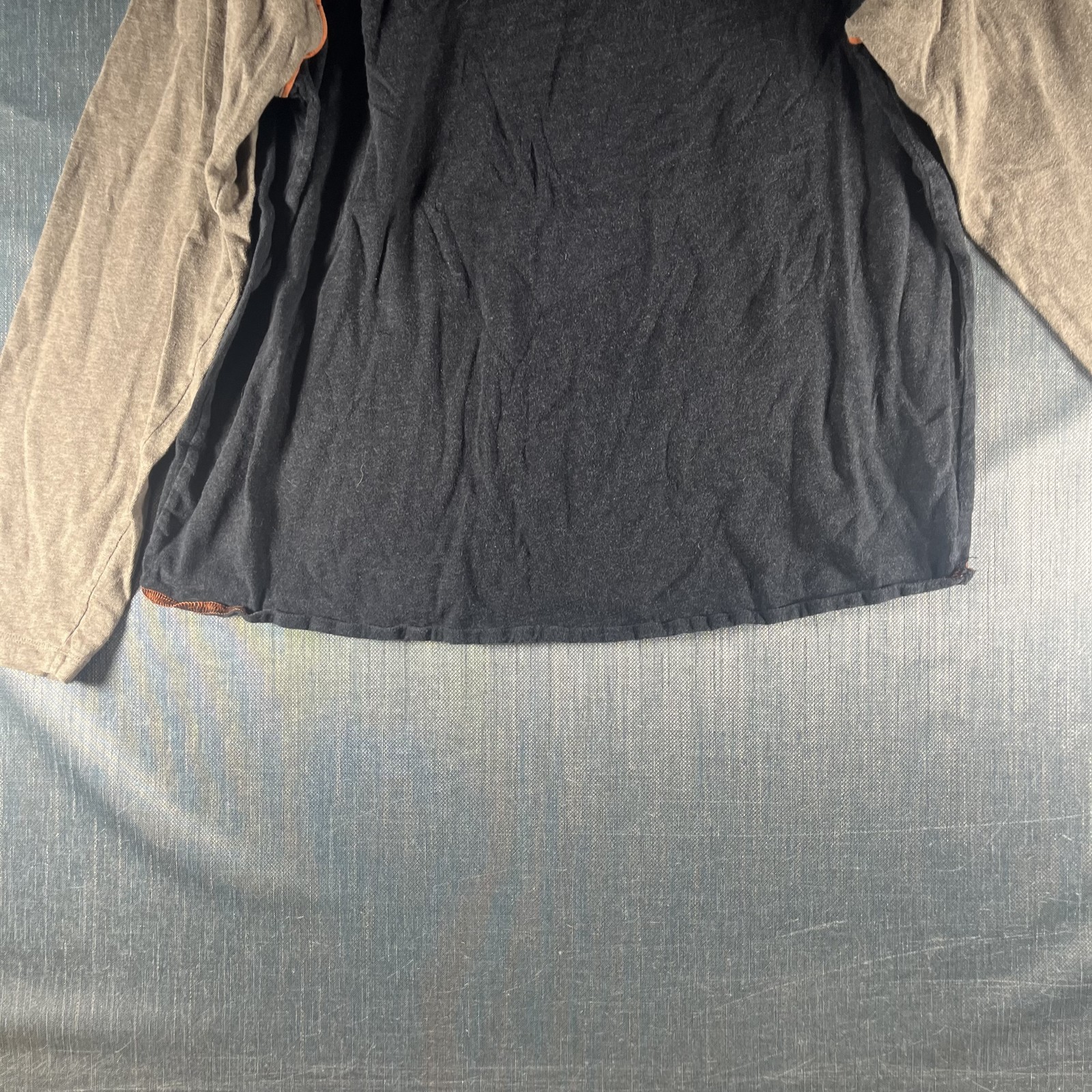 Carbon2Cobalt Shirt Mens Large Long Sleeve V Neck Raglan Contrast Casual Pullove gallery