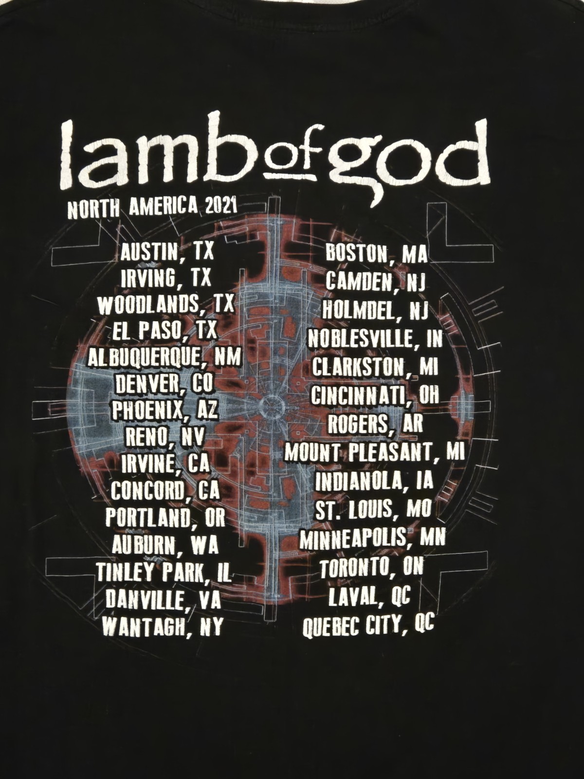 Lamb of God Heavy Metal Tour T-Shirt Size XL Pet And Smoke Free Home gallery