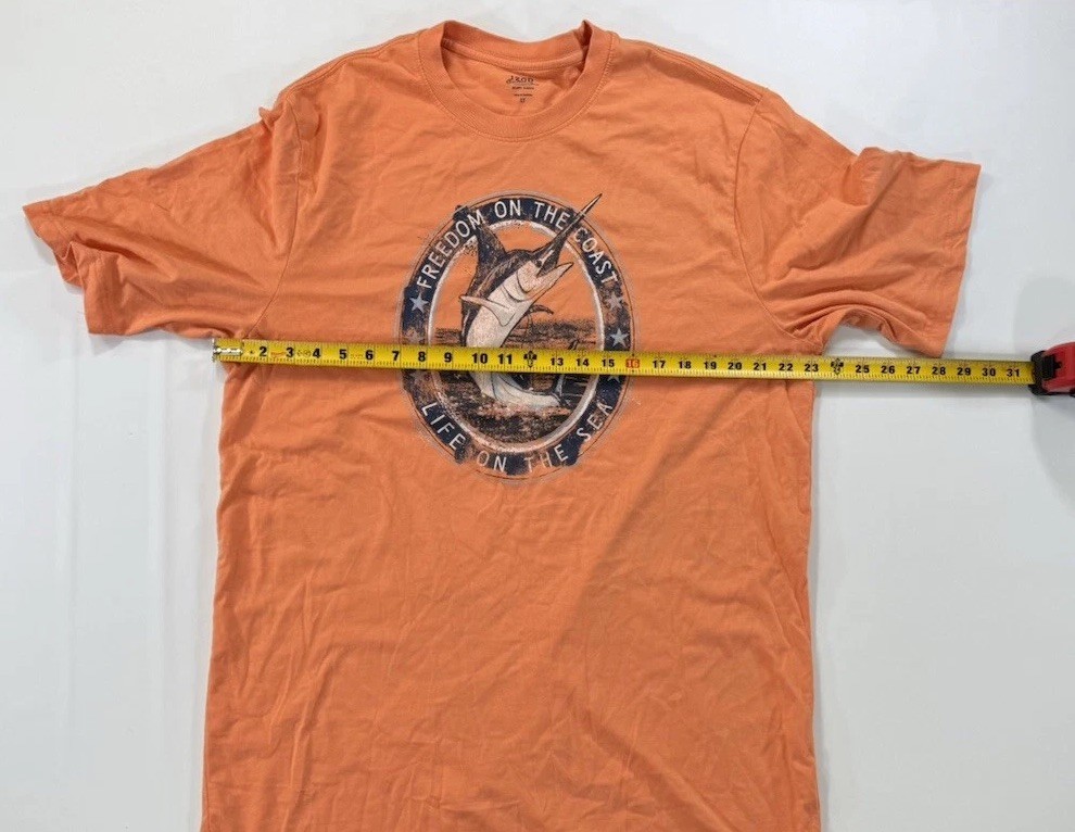 IZOD Saltwater Large Tall Mens Swordfish T-Shirt Orange Sport Fish Sea Ocean gallery