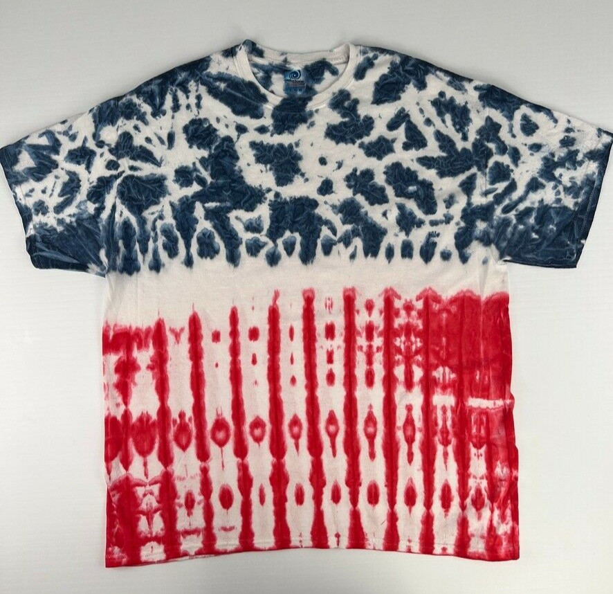 Colortone Shirt Men Extra Large Tie Dye Cotton Patriotic USA Work Party Core Nw