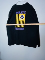 GILDAN RING SPUN SOFTSTYLE SIZE 3XL PIRATE NATION LONG SLEEVE ADULT BLACK SHIRT