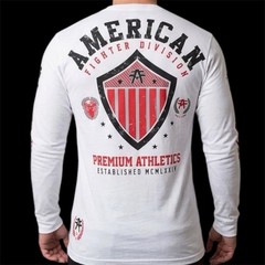 AMERICAN FIGHTER White EXCELSIOR Athletic Graphic Long Sleeve T-shirt NWT