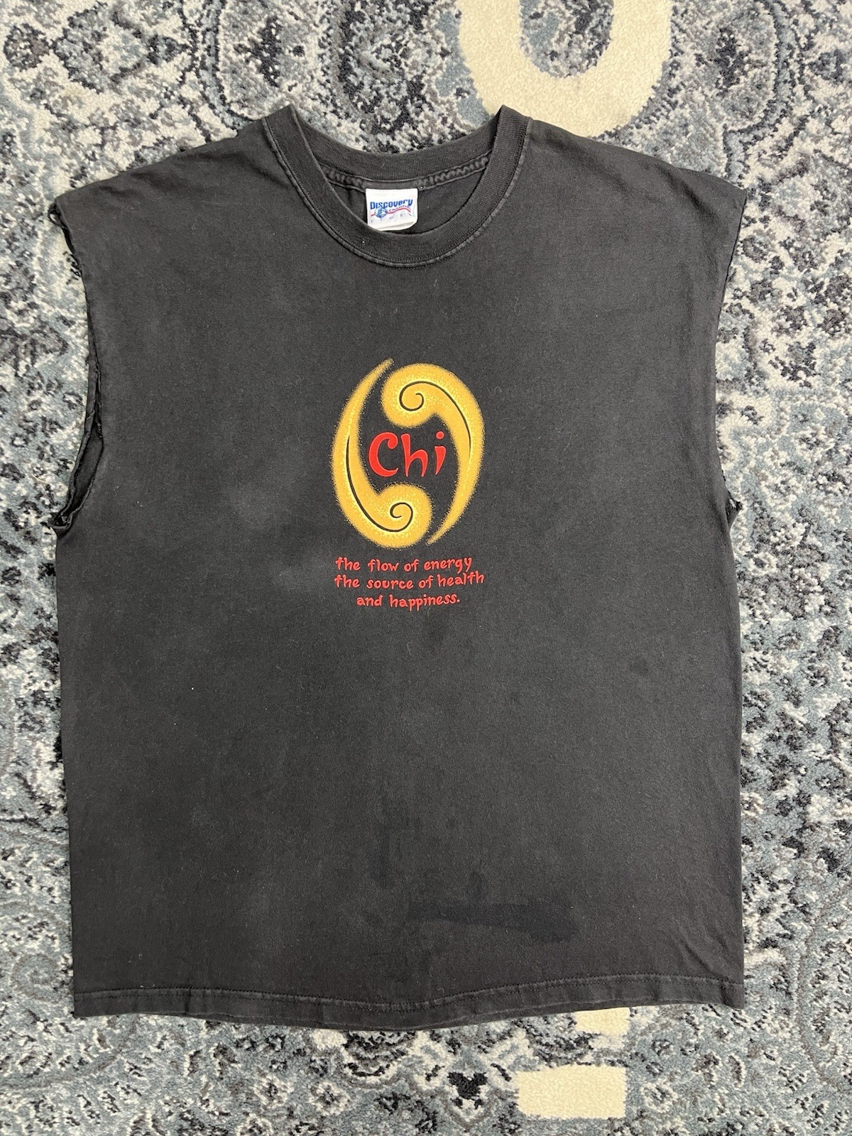 Vintage Mens 90s Discovery Channel Brand chi Energy Tshirt Size Large Black