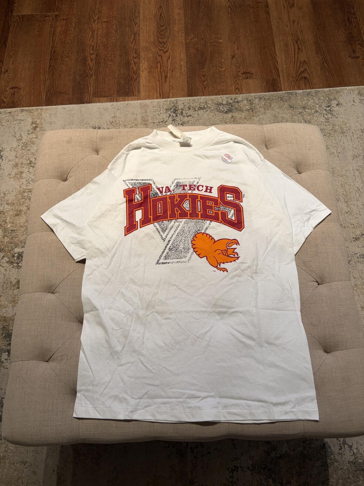 🦃 Vintage 90s Virginia Tech college logo Hokies Single-Stitch Tee