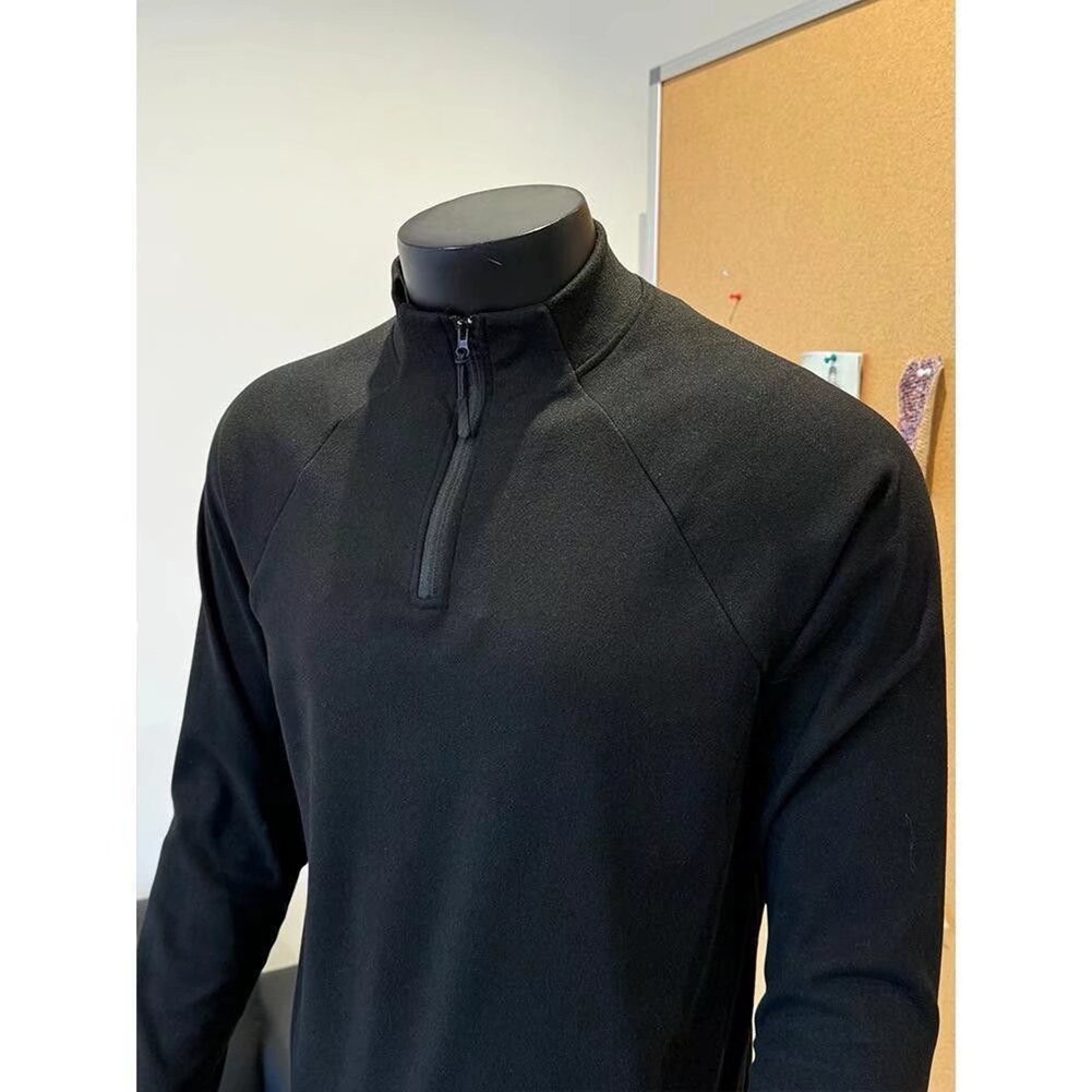 Sporty Half Zip Long Sleeve T Shirt Stand Collar for Running Casual Spring Wear gallery