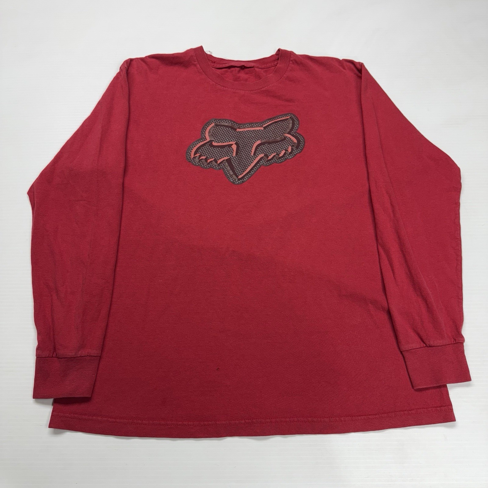 Fox Racing Center Logo Mens Long Sleeve T-Shirt L Red Skater BMX Punk Graphic gallery
