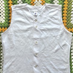 Men’s Russell Athletic Large White Vintage Baseball Jersey Made In Mexico