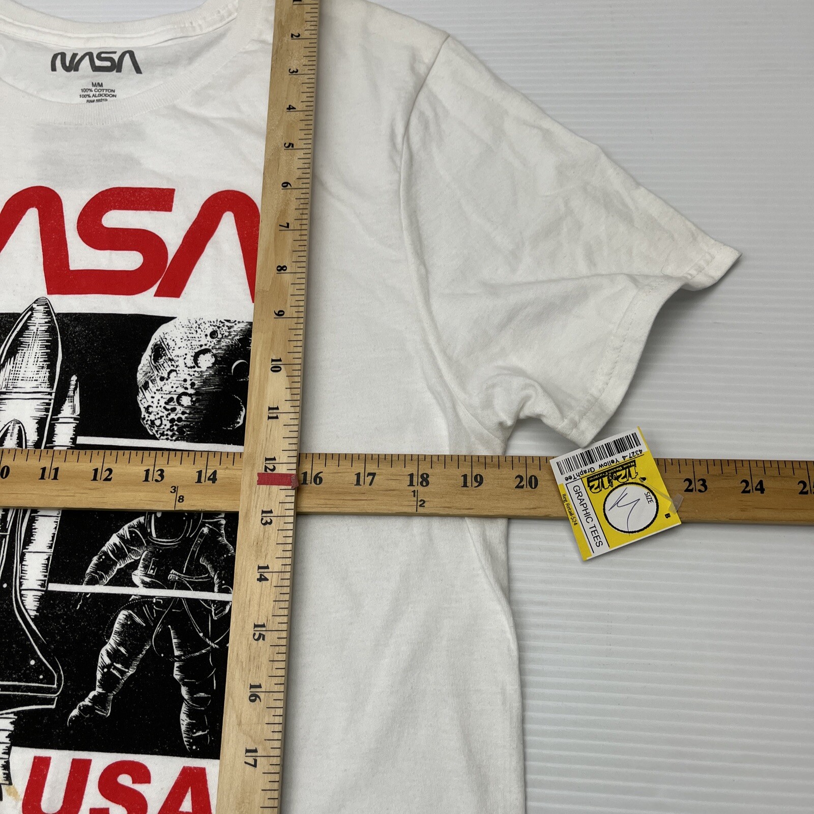 NASA Space Shuttle Astronaut USA Graphic T Shirt Men's M Medium White gallery