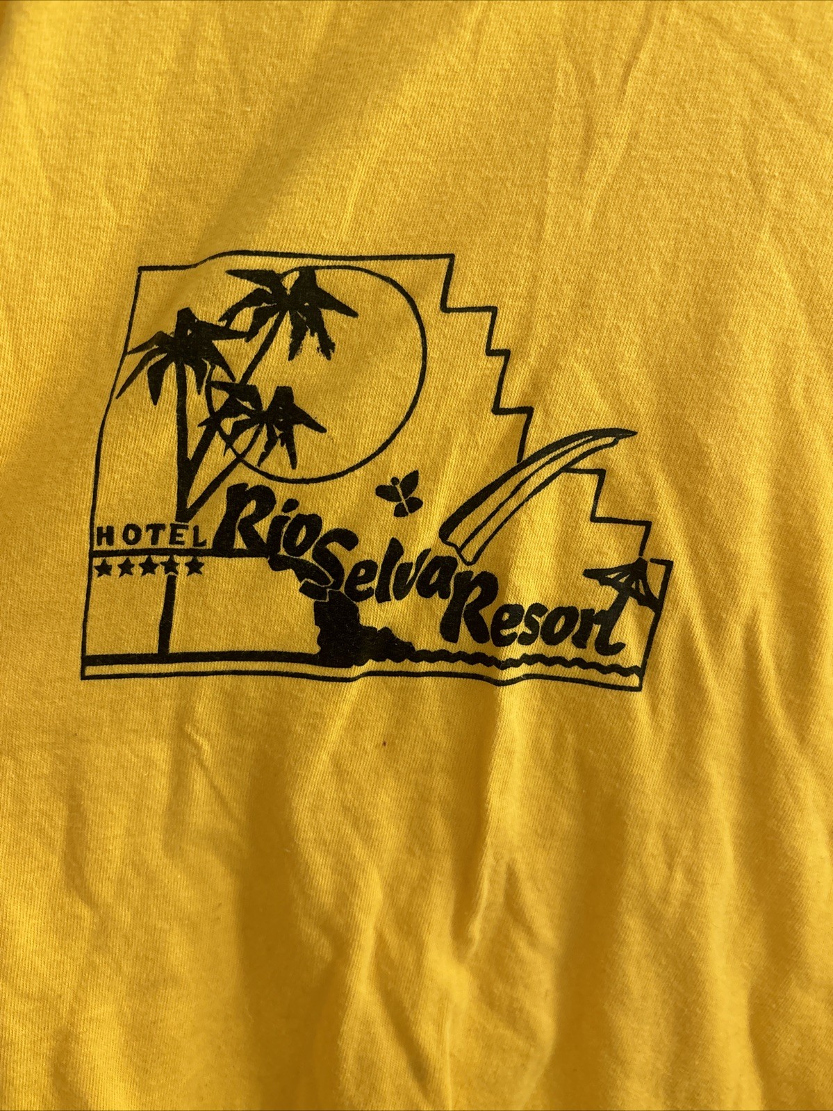 Vintage Rio Selva Resort Hotel Bolivia T Shirt Medium Yellow FREE SHIP gallery