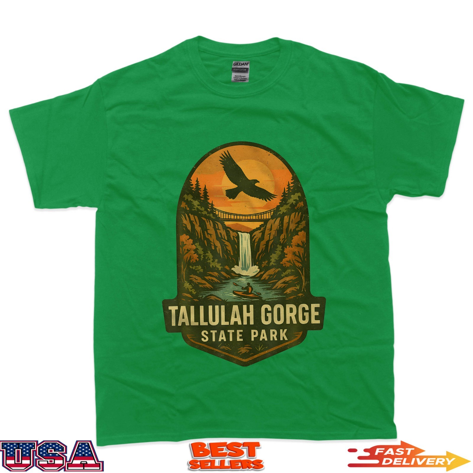 Tallulah Gorge Shirt Waterfall Bridge Kayak Georgia Park T-Shirt gallery