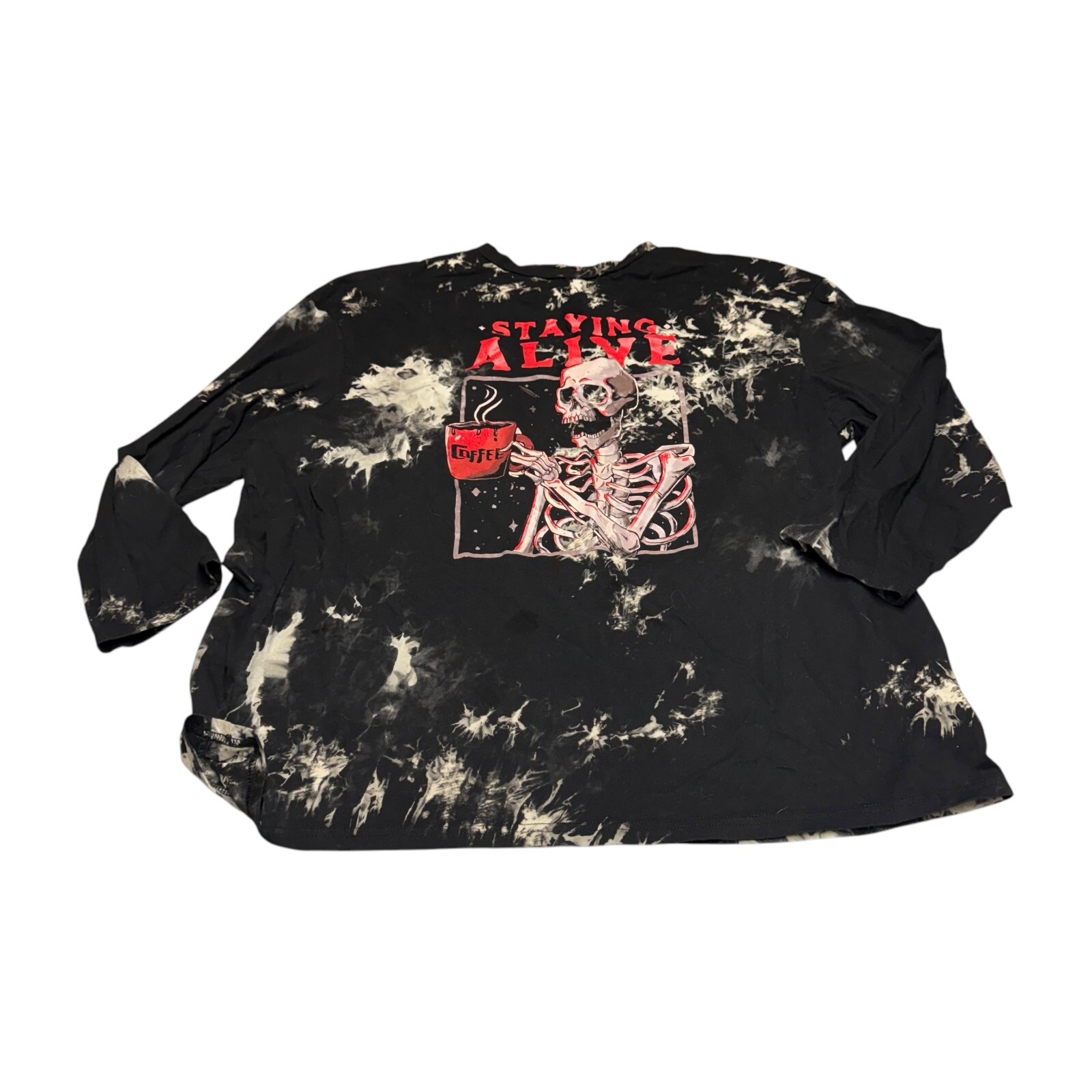SHEIN T-Shirt Women 3XL Multicolor Acid Washed Staying Alive Graphic Pullover