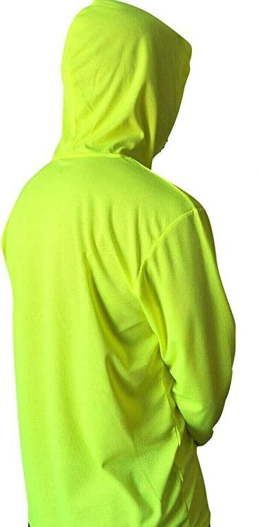2 Pack Mens Hi Visibility Long Sleeve Hooded T-Shirt Hoodie Safety Wear SM-3X gallery