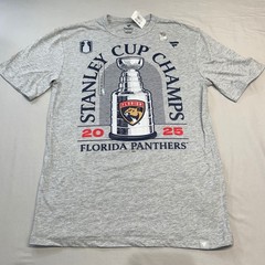 Fanatics Florida Panthers Stanley Cup Champs 2025 T Shirt Gray NHL Hockey S