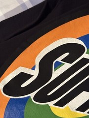 Size Medium – Men’s Supreme SS16 Spin Logo Black Shirt Tide Laundry Shout