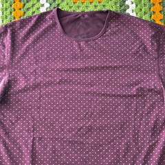 BYLT Basics Drop Cut Lux Shirt Short Sleeve Burgundy Polka Dots Men’s Large