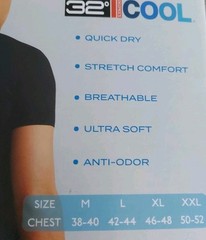 32º DEGREES 3-Pack Men’s Cool T-Shirt Black Size: Large, Quick Dry Stretch, NWT