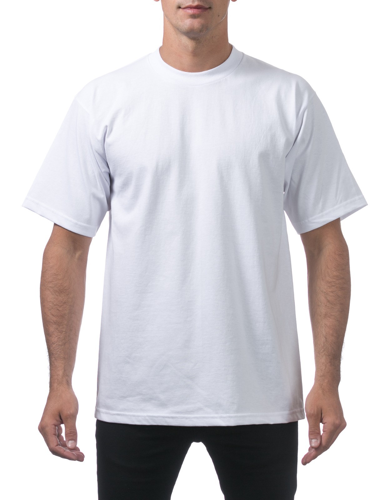 Pro Club Heavyweight T-Shirt Crew Neck Cotton Tee S M L XL 2XL White Black gallery