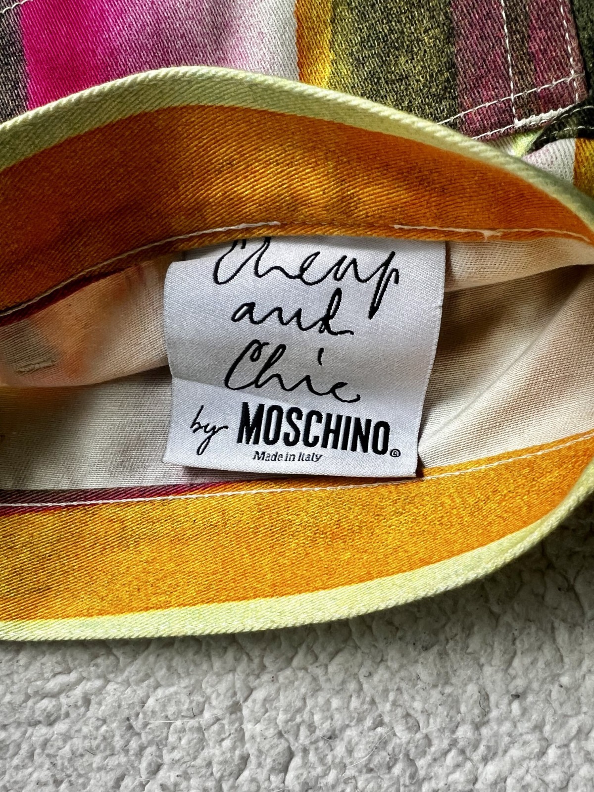 Vintage Moschino Cheap & Chic 2 piece multi-color striped pants/button-up shirt gallery