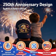 250th Anniversary USA Hat – Adjustable United States 250th Anniversary Hat Re…
