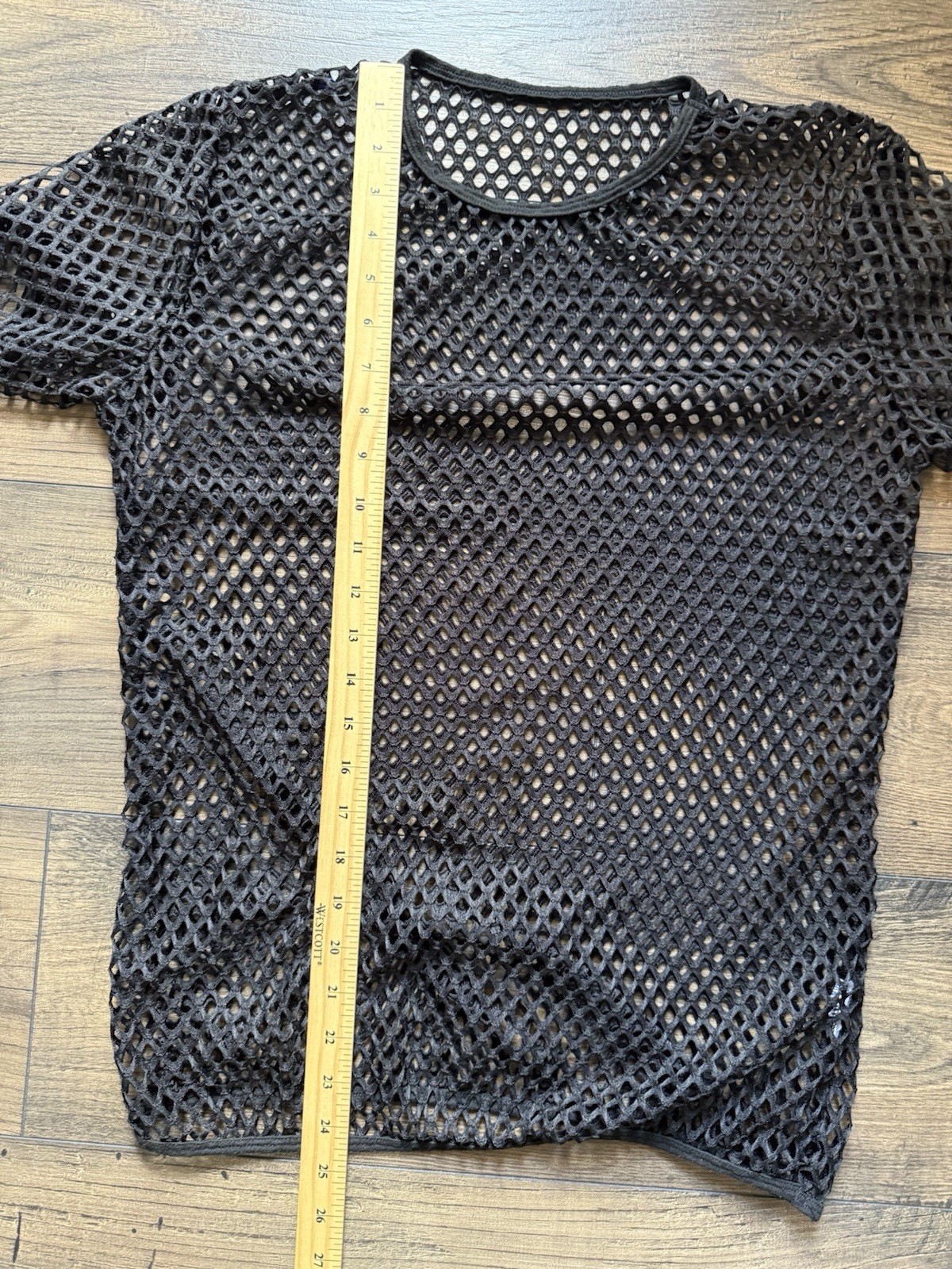 Mens Mesh Fishnet T-Shirt Sz M Black See Thru Clubwear Twink Gym Rave Hot Sexy gallery