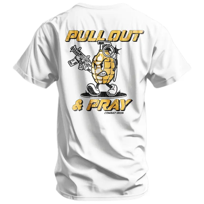 Pull Out And Pray Men�s T-Shirt � Funny Tactical Graphic Tee by Combat Iron Co, gallery