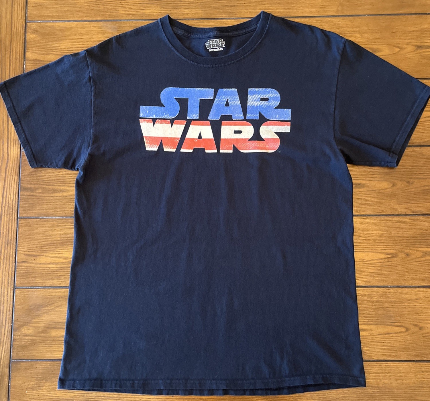 Star Wars T Shirt Mens Small/Medium (no Tag) Black Patriotic Logo Graphic Tee