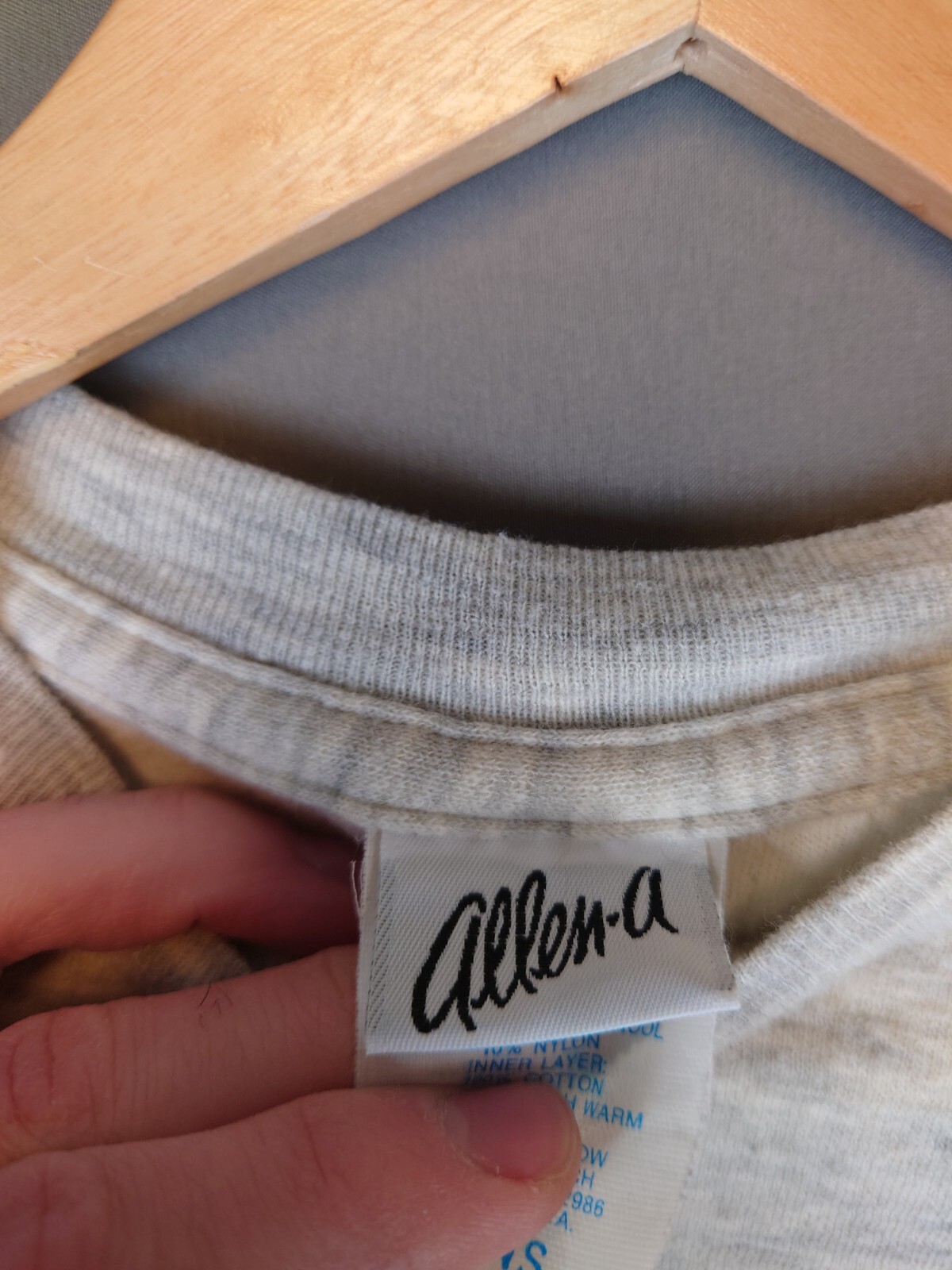 VINTAGE Allen A Gray Long Sleeve T Shirt Large (Fits Medium) Cotton Wool Nylon gallery