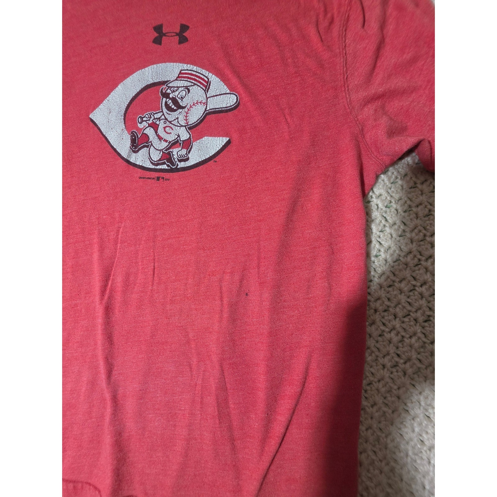 Under Armour Cincinnati Reds Shirt Mens Large Red Good Mr Redlegs HeatGear MLB gallery