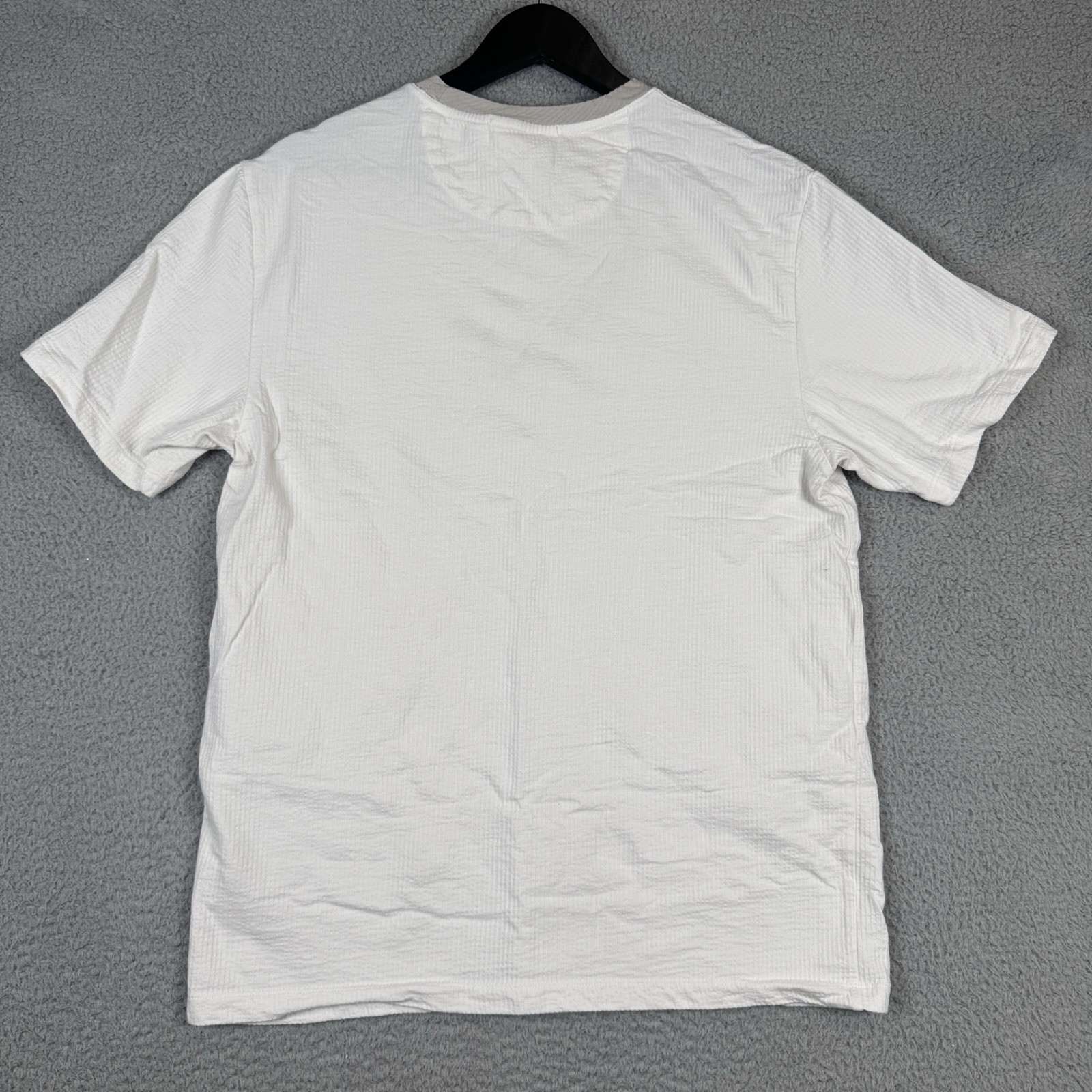 Scotch & Soda Amsterdam T Shirt Mens Size Medium Cream Ribbed Textured Stretch gallery