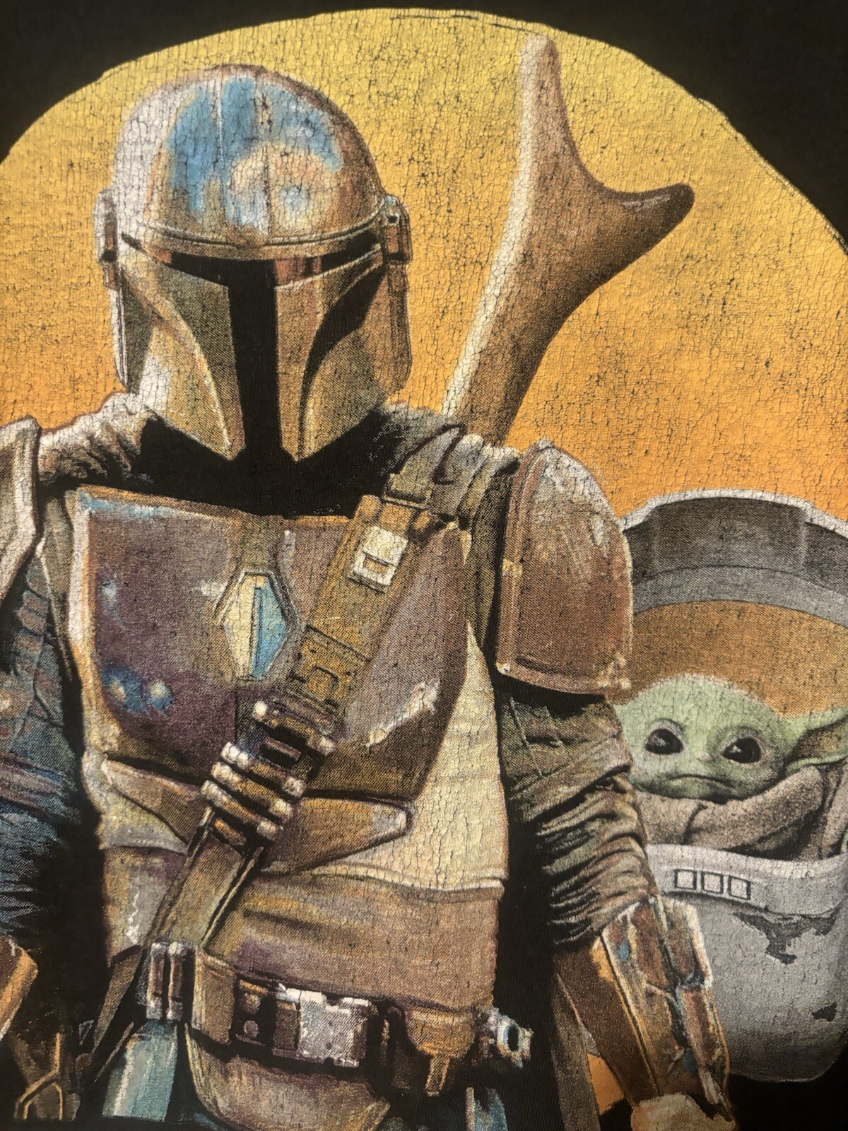 Star Wars The Mandalorian Baby Yoda Men’s Short Sleeve T-Shirt Black- Size 2XL gallery