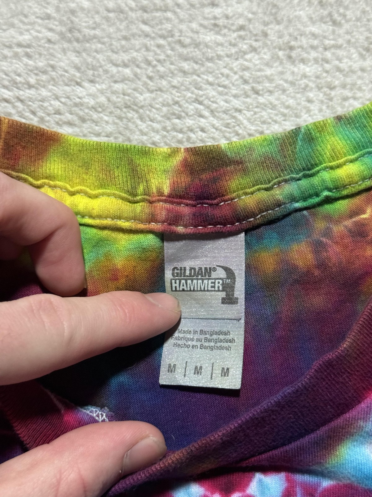 Gildan Hammer Shirt Mens Medium Multicolor Tie Dye Psychedelic Graphic gallery